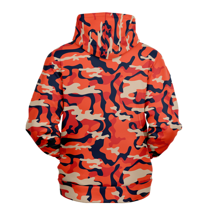 Camo Hoodie | Carmine Pink, Blue and Tan Camouflage