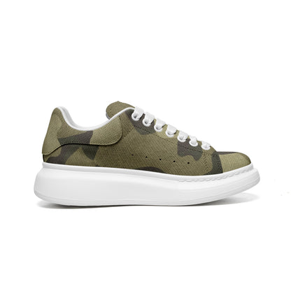 Oversized McQueen Sneakers | Green Fabric Camouflage