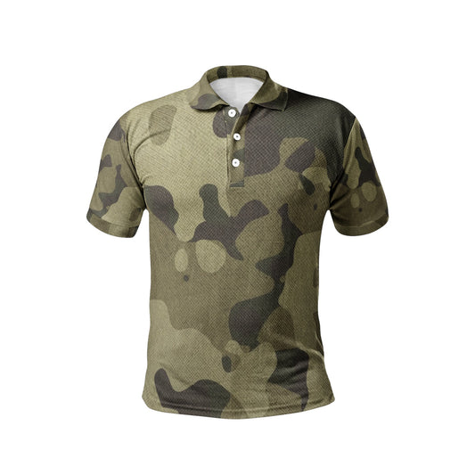 Camo Golf Shirt | Green Fabric Camouflage