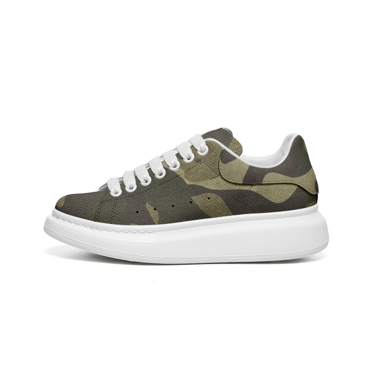 Oversized McQueen Sneakers | Green Fabric Camouflage