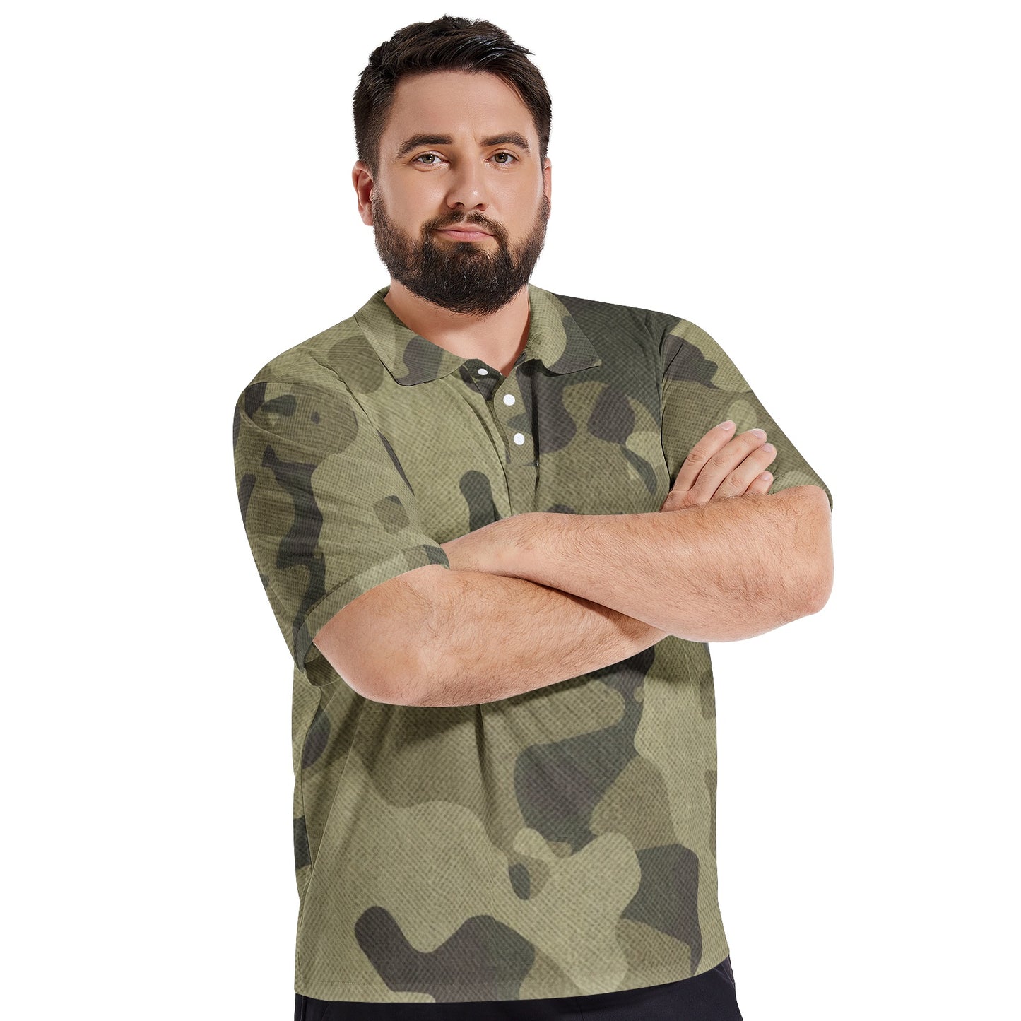 Camo Golf Shirt | Green Fabric Camouflage