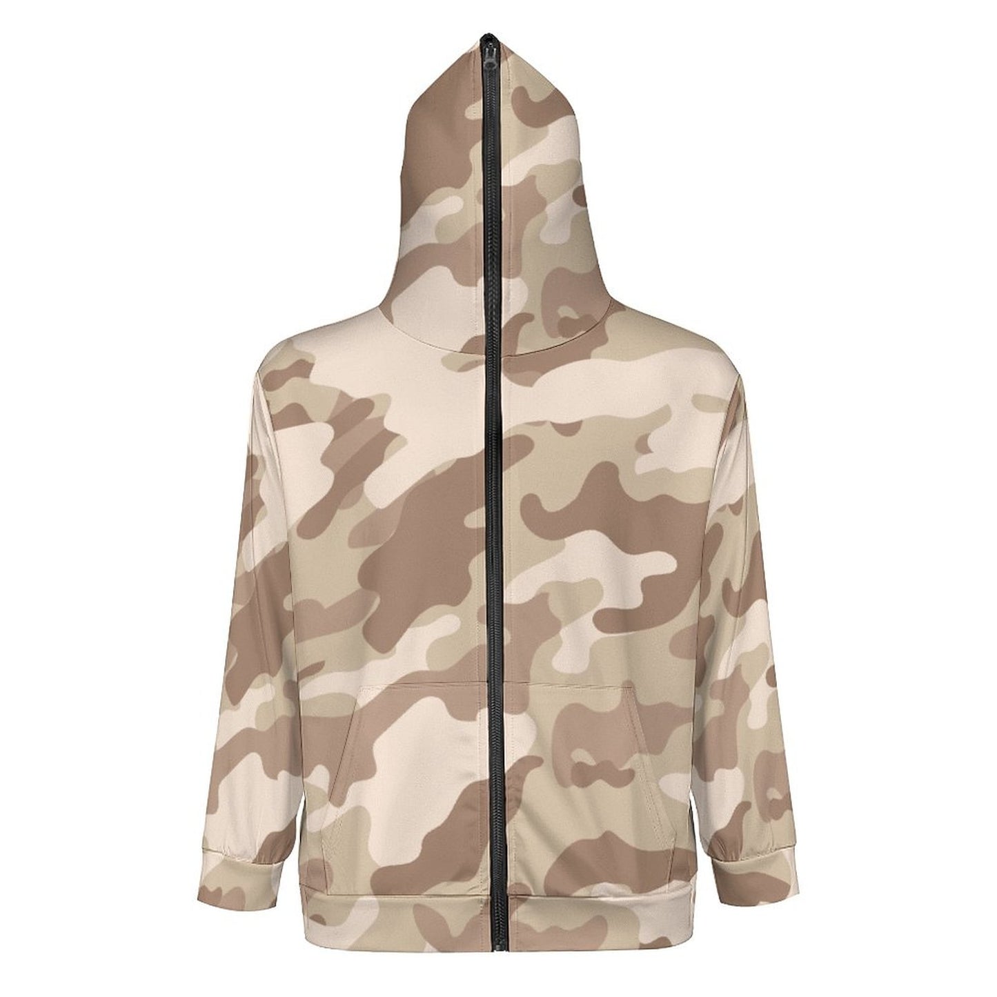 Zip up Camo Hoodie | Desert Brown Camouflage