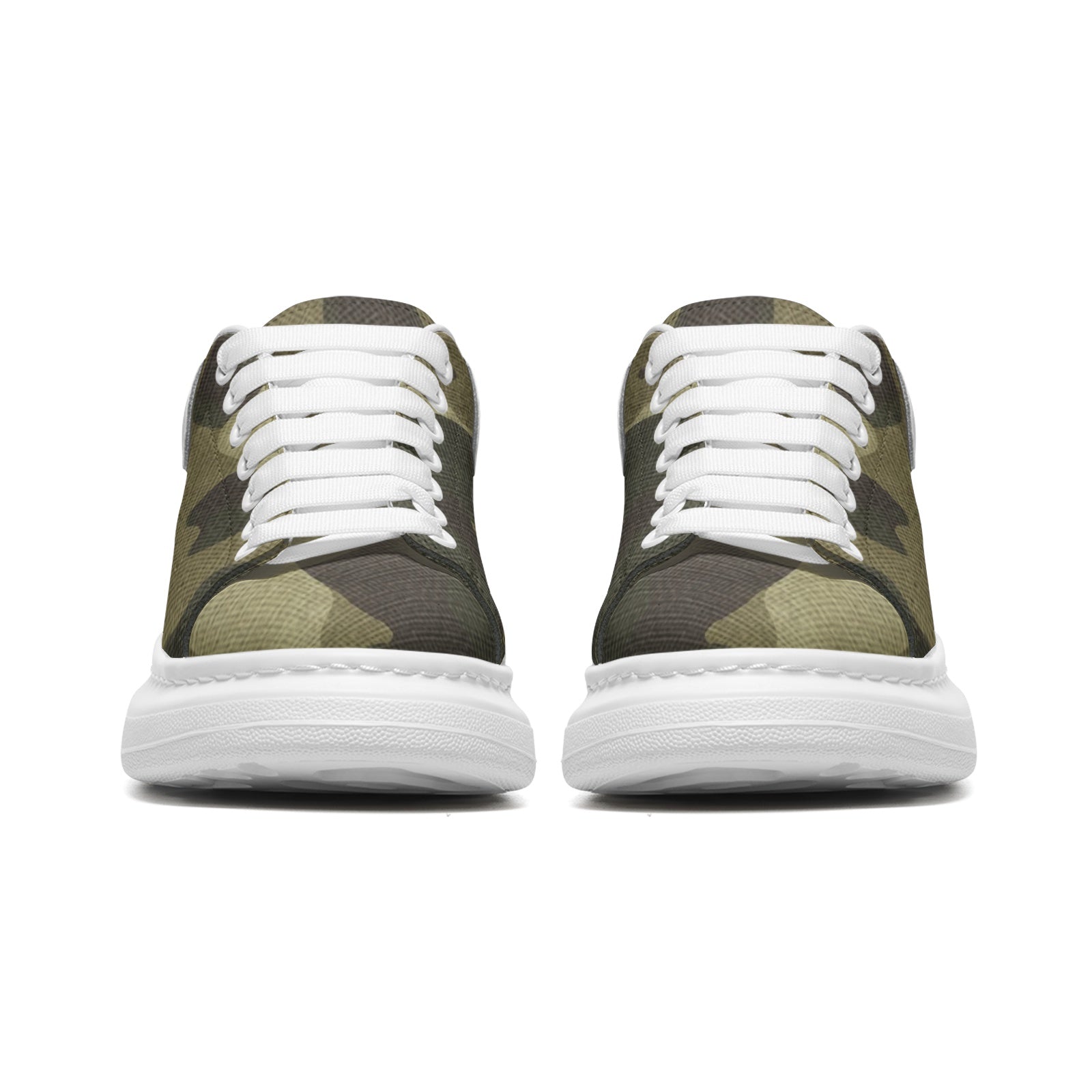 Oversized McQueen Sneakers | Green Fabric Camouflage