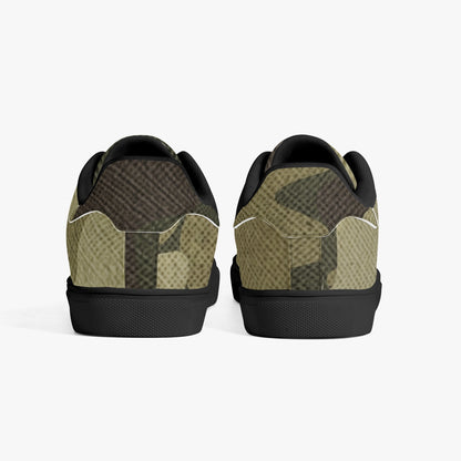 Camo Sneakers | Classic Low-Top Leather | Green Fabric