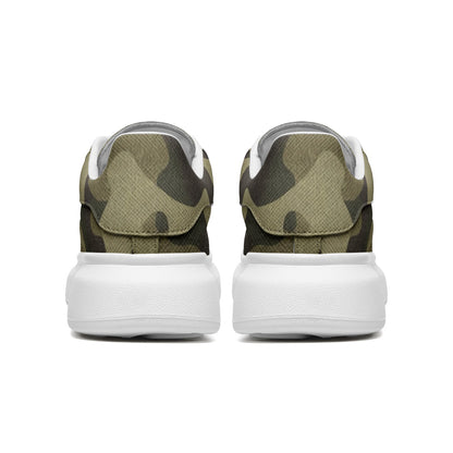 Oversized McQueen Sneakers | Green Fabric Camouflage