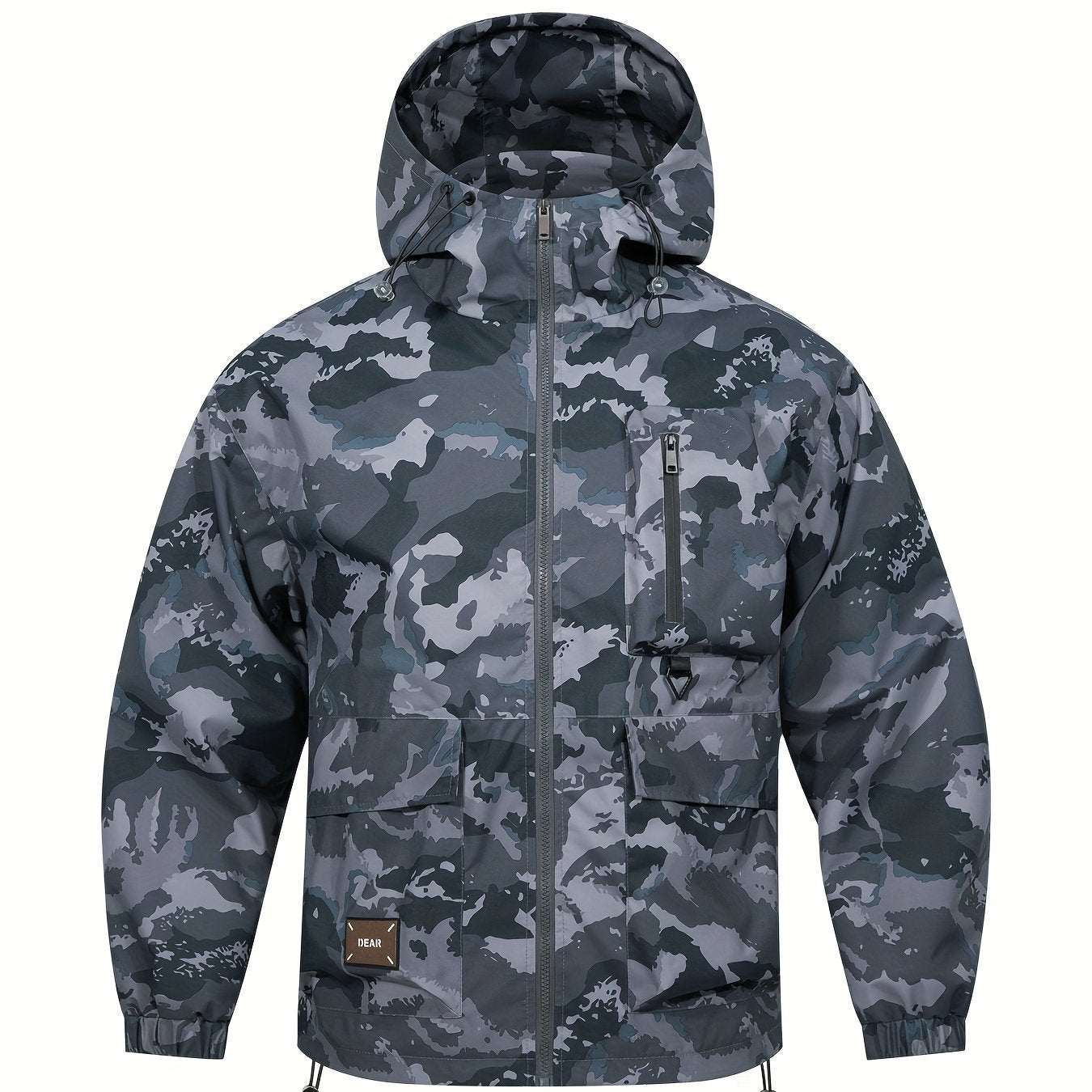 Men's Camouflage Hooded Zip Jacket: Multi-pocket, Loose Fit