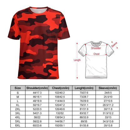 Camo Shirt | Scarlet Red & Black Camouflage T