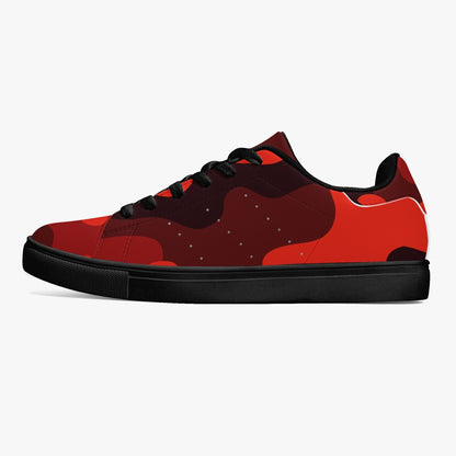 Camo Sneakers | Classic Low-Top Leather | Scarlet Red & Black