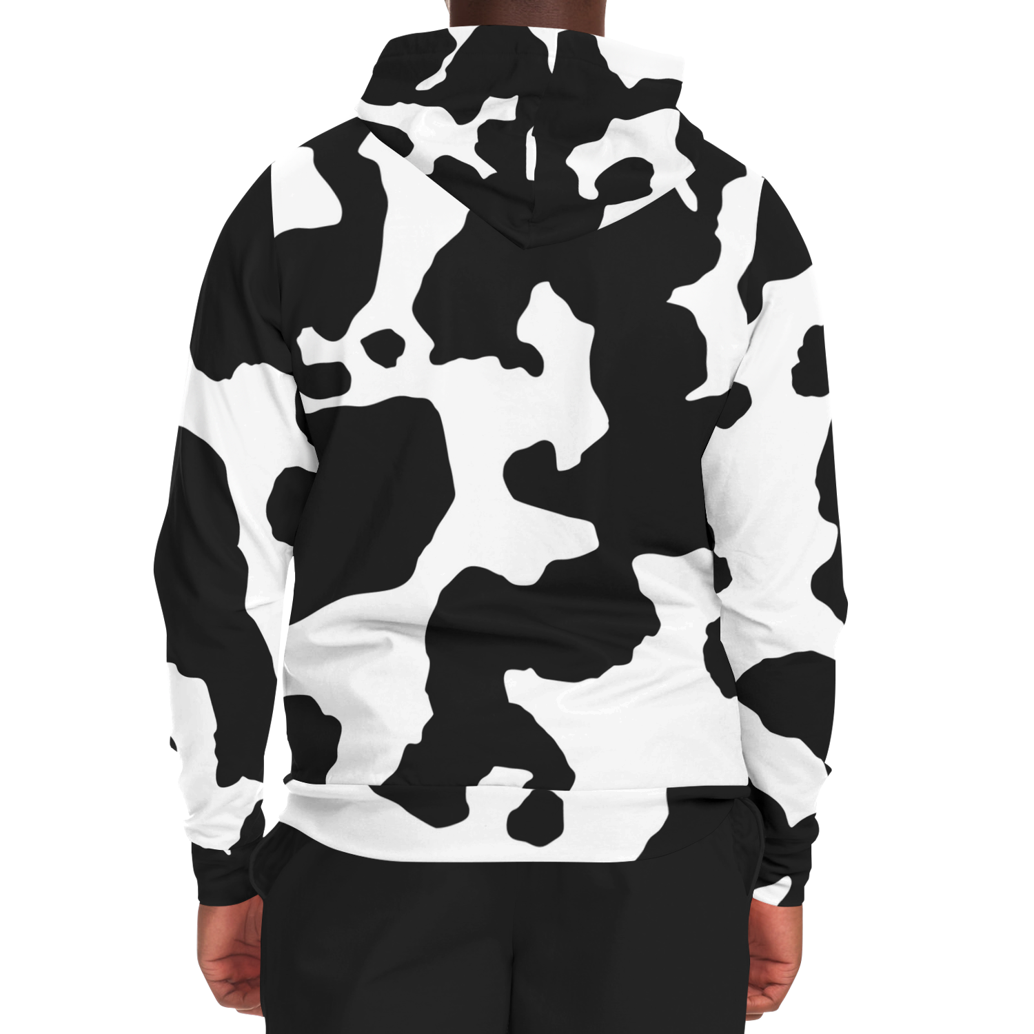 Zip-Up Hoodie | Black & White Camouflage