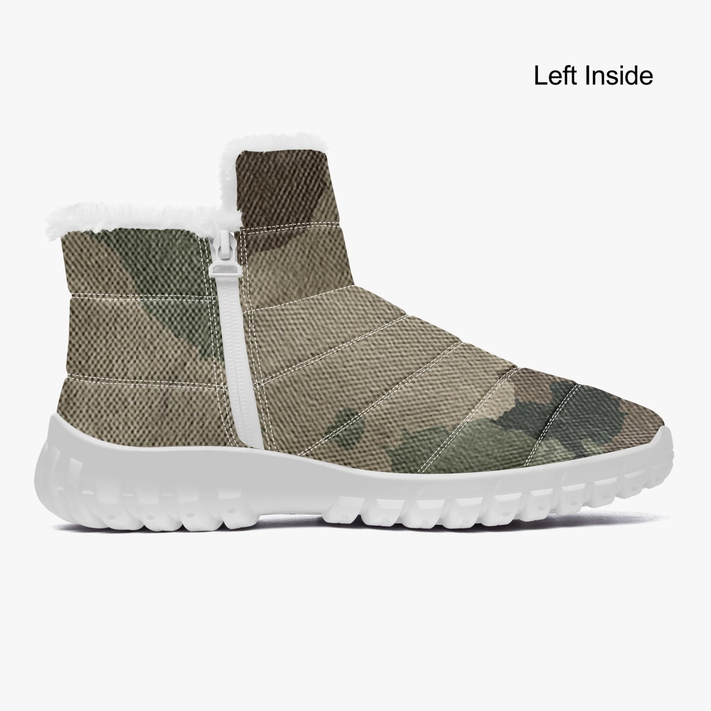 Camo Boots | Cotton-pad Fur Zipper Up | Dirty Brown