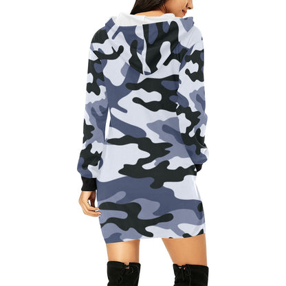 Camo Hoodie Dress | Light Blue Camouflage