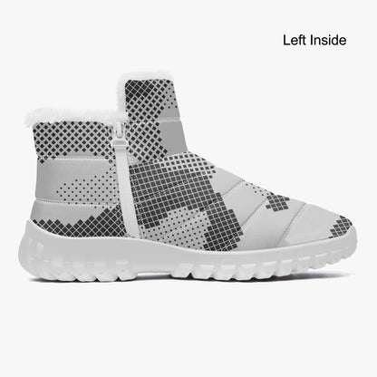 Camo Boots | Cotton-pad Fur Zipper Up | Digital Gray