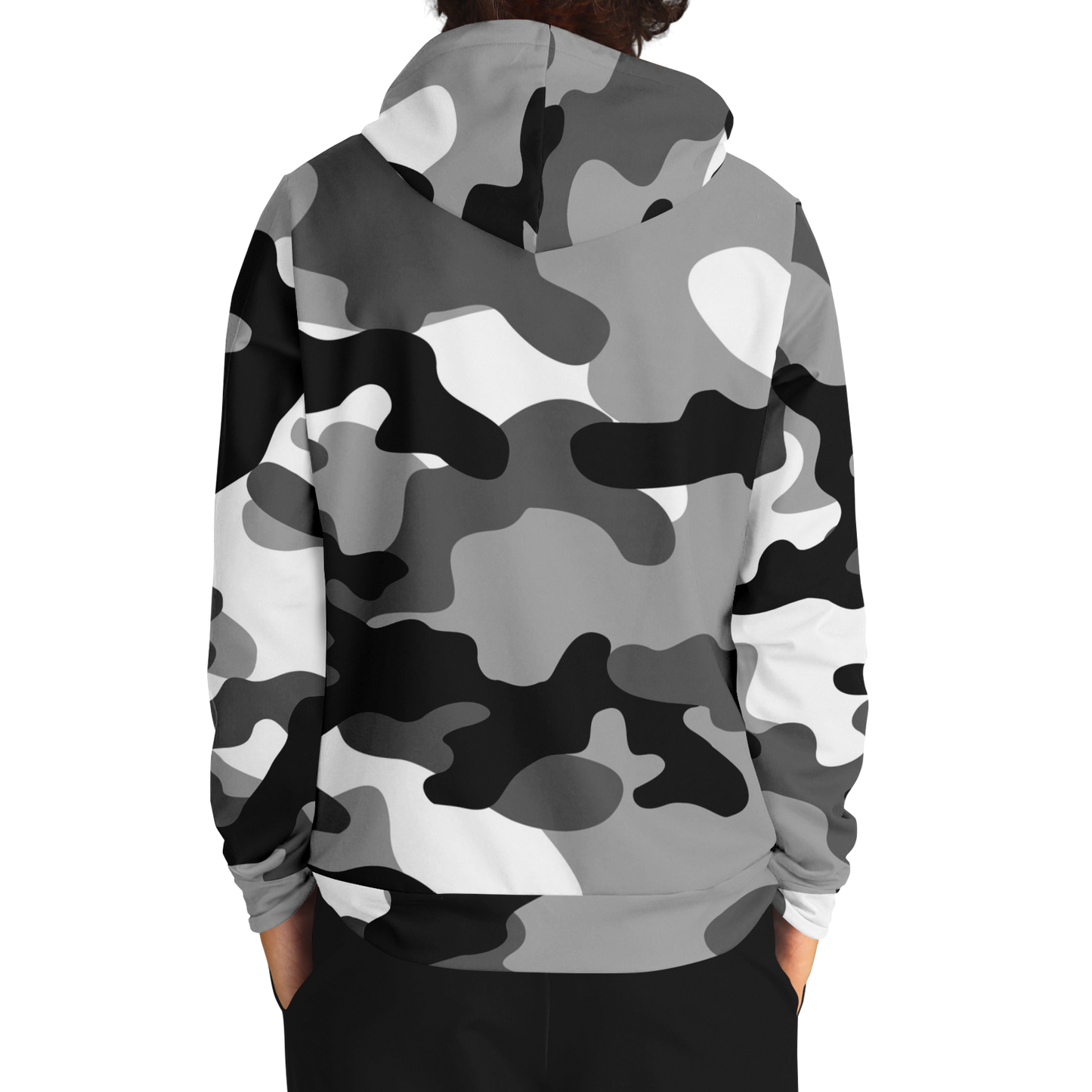 Camo Hoodie | Black, White & Gray Camouflage Pullover