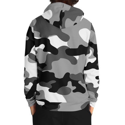 Camo Hoodie | Black, White & Gray Camouflage Pullover