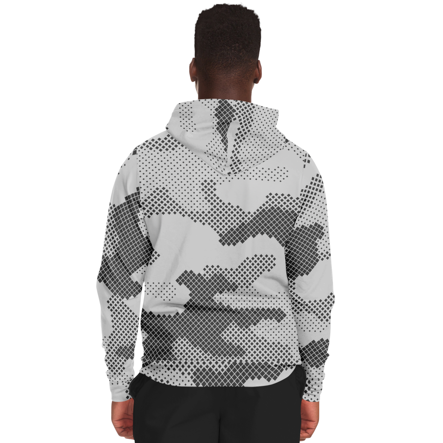 Zip-Up Hoodie | Digital Gray Camouflage