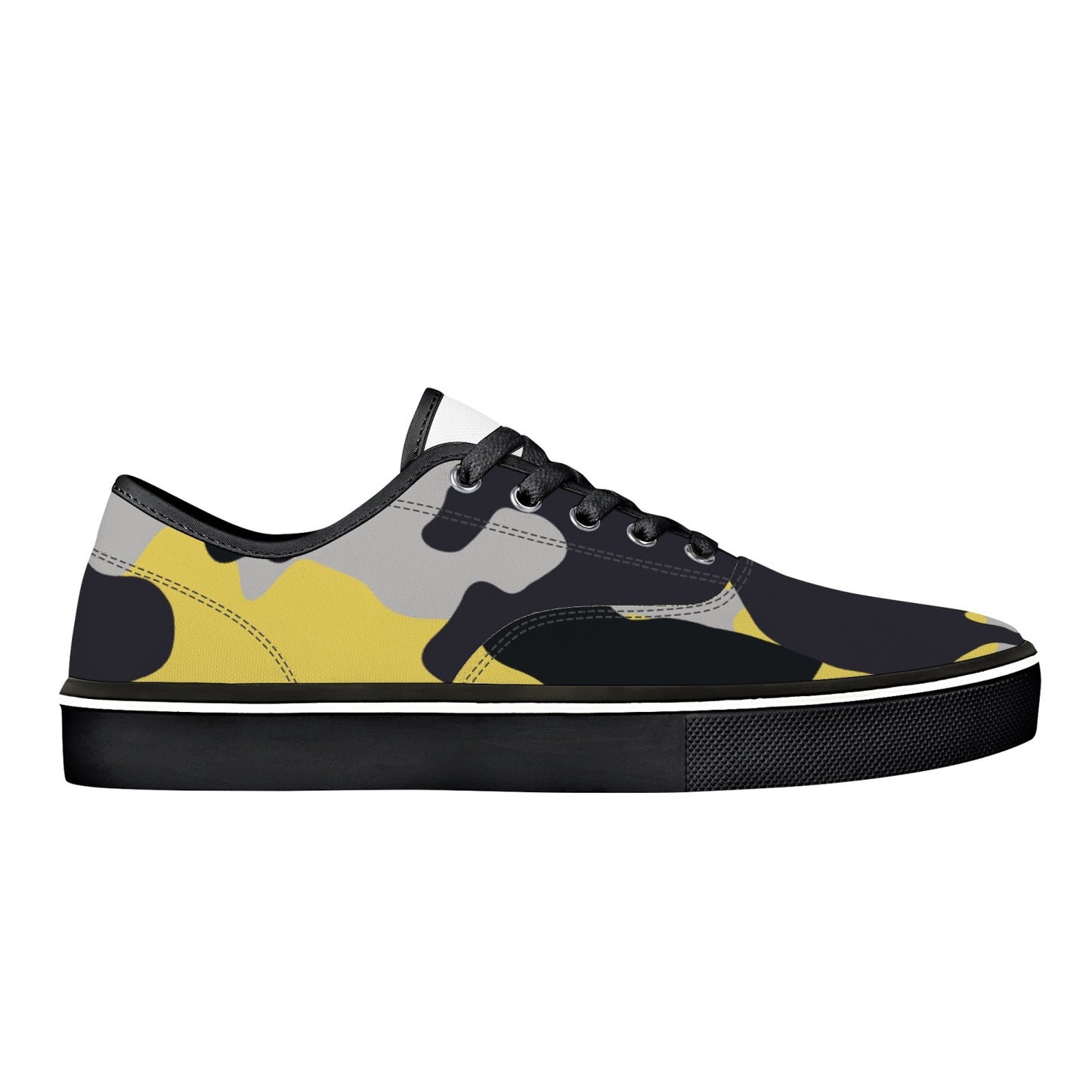 Camo Skate Shoes | Yellow, Black, and Silver Camouflage