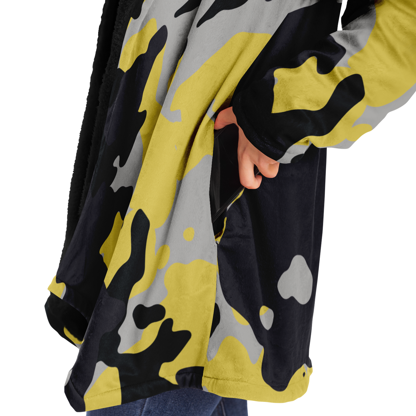 Camo Cloak | Yellow, Black & Silver Camouflage | Microfleece