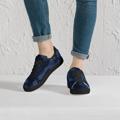 Camo Sneakers | Classic Low-Top Leather | Deep Blue