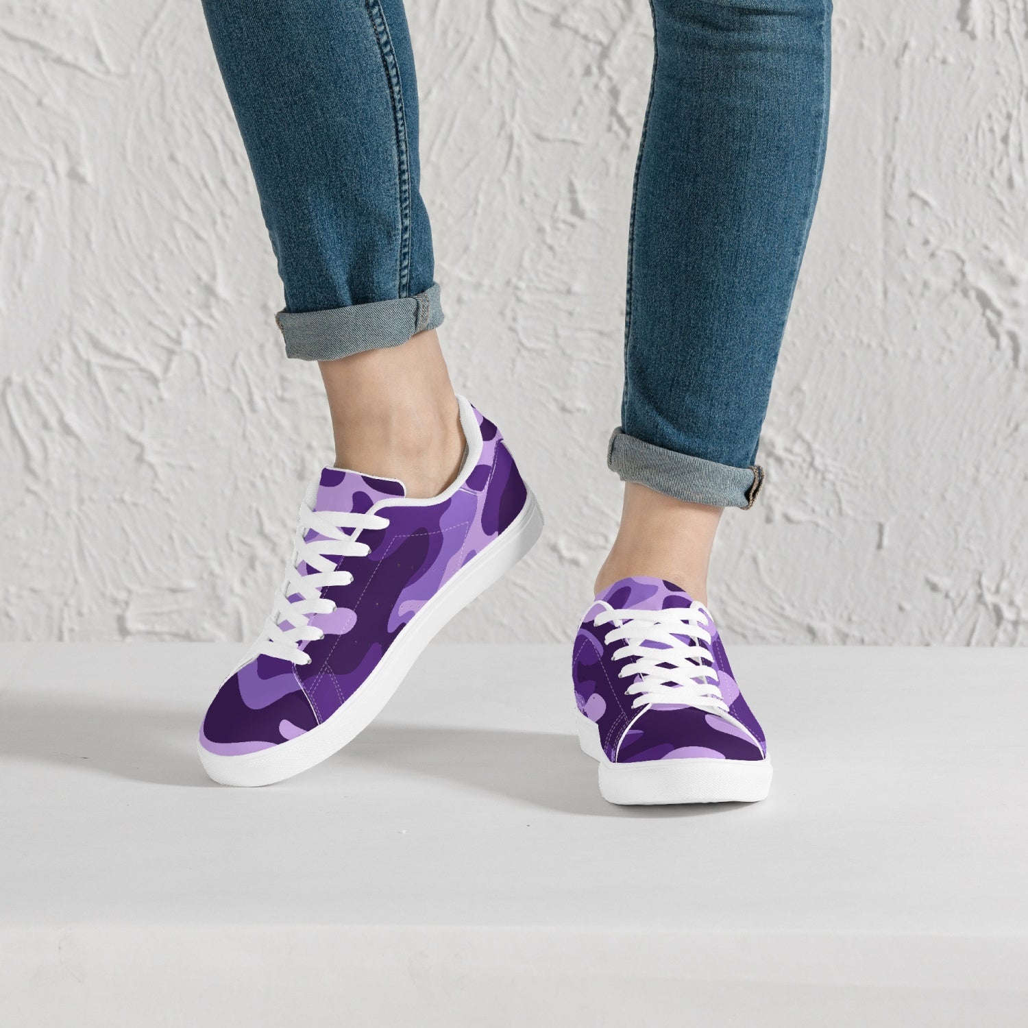 Camo Sneakers | Classic Low-Top | Purple, Blue, & Mauve