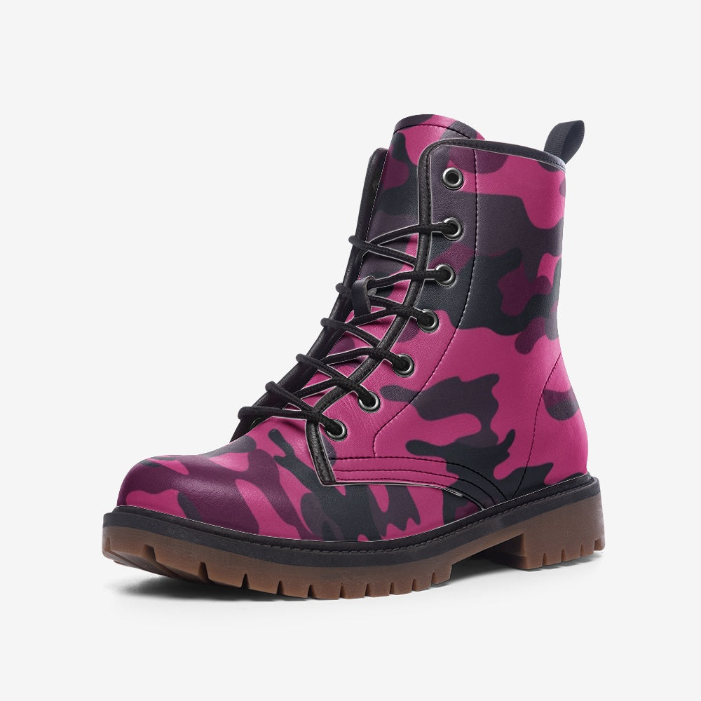 Pink Camo Boots | Onyx & Deep Blue Mixed Camouflage