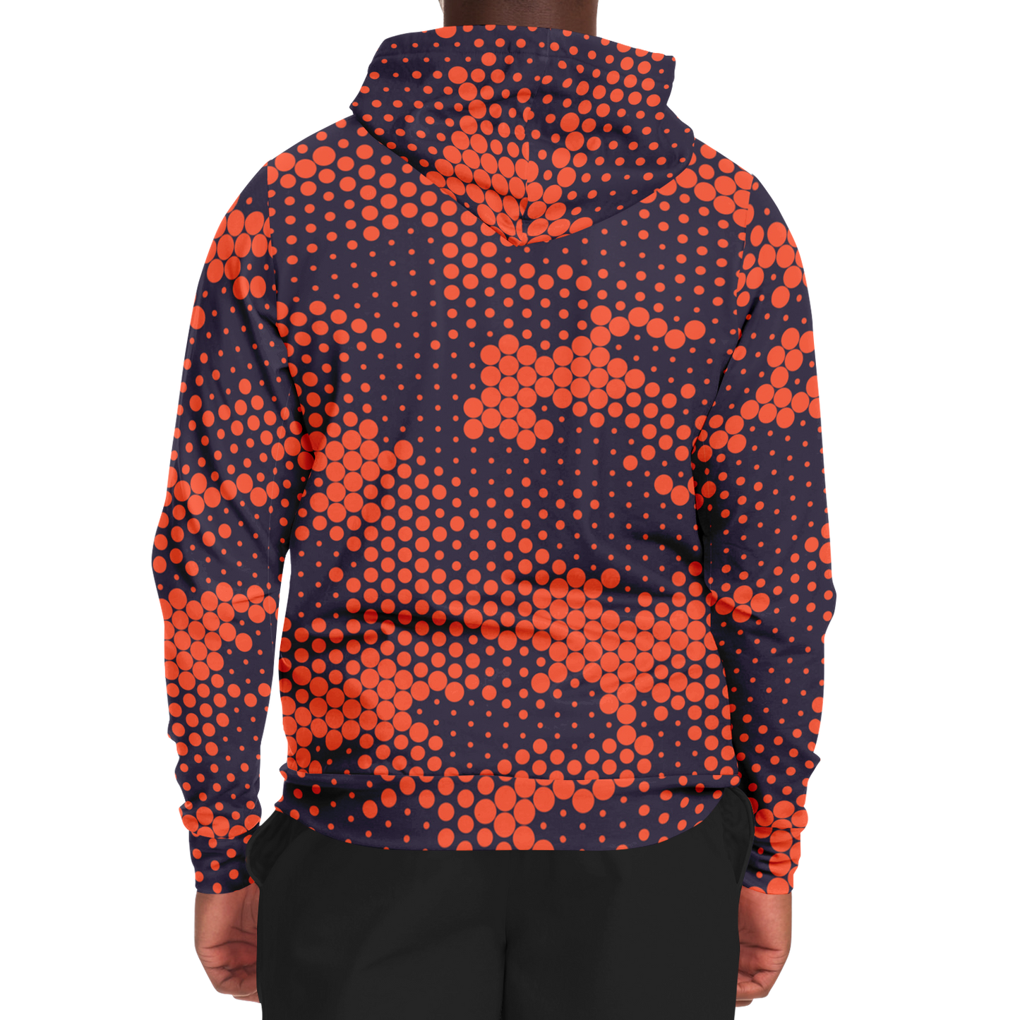 Zip-Up Hoodie | Orange & Blue Digital Camouflage