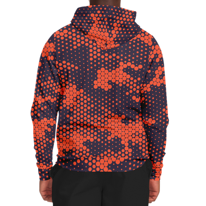 Zip-Up Hoodie | Orange & Blue Digital Camouflage