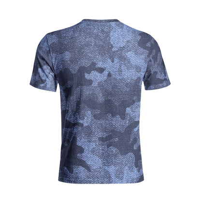 Camo T-shirt | Cotton | Unisex | Denim Blue Camouflage