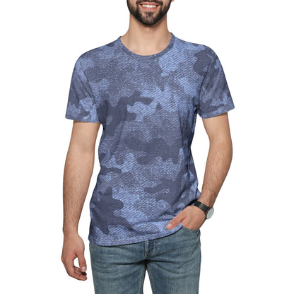 Camo T-shirt | Cotton | Unisex | Denim Blue Camouflage