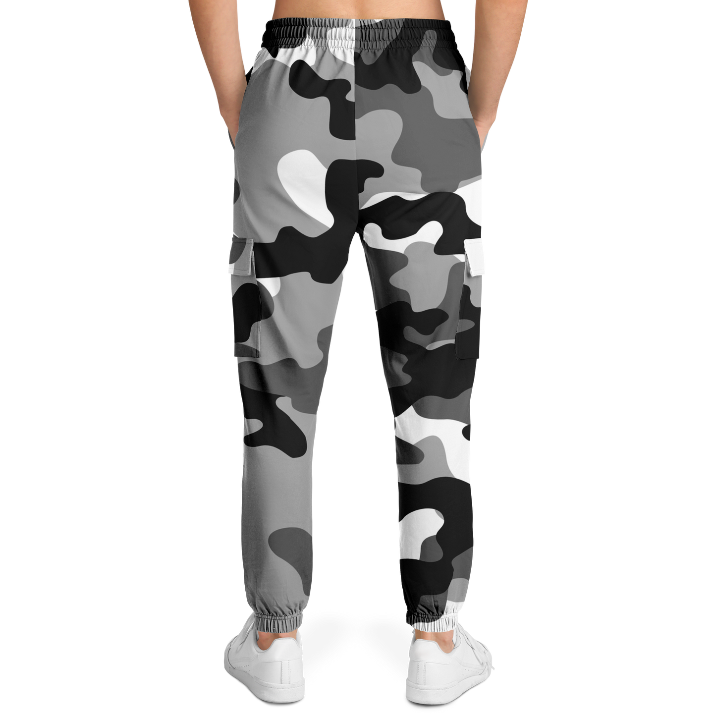 Camo Cargo Pants | Unisex | Black, White & Gray Camouflage