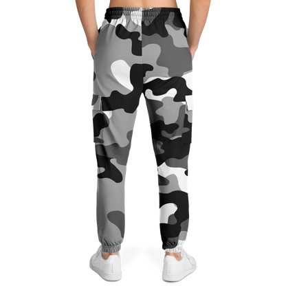 Camo Cargo Pants | Unisex | Black, White & Gray Camouflage