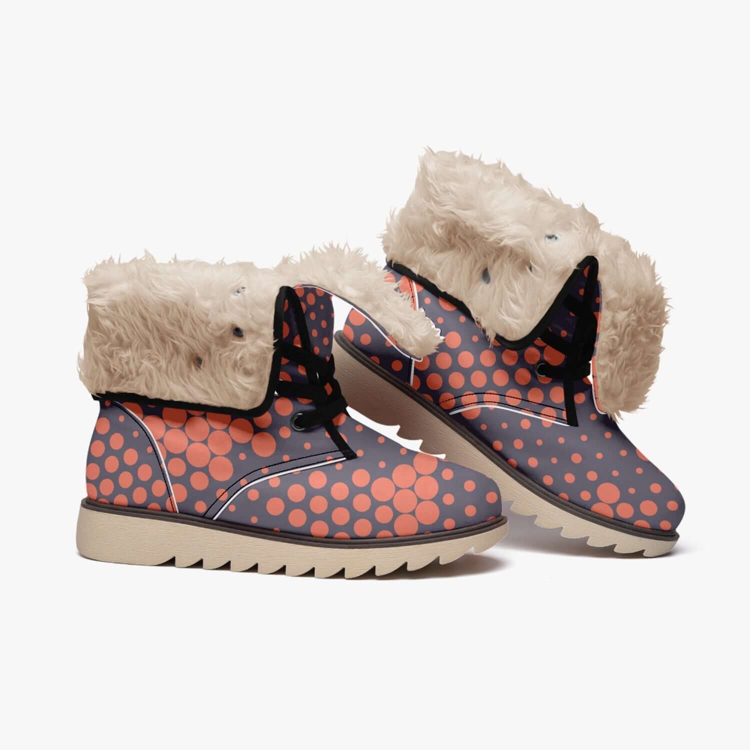 Camo Boots | Orange & Blue Digital Cotton-Pad Fur Lining