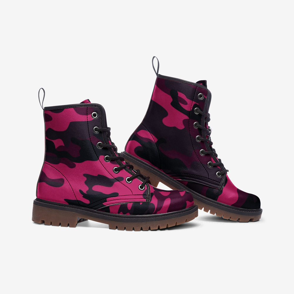 Pink Camo Boots | Onyx & Deep Blue Mixed Camouflage