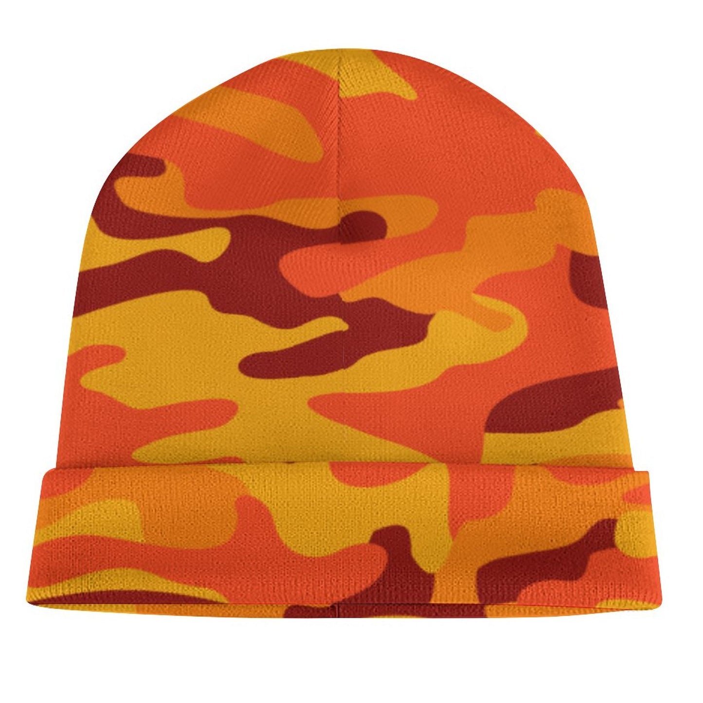 Camo Beanie | Orange & Red Camouflage