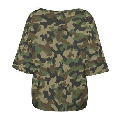 Off The Shoulder Top | Military Brown Camouflage