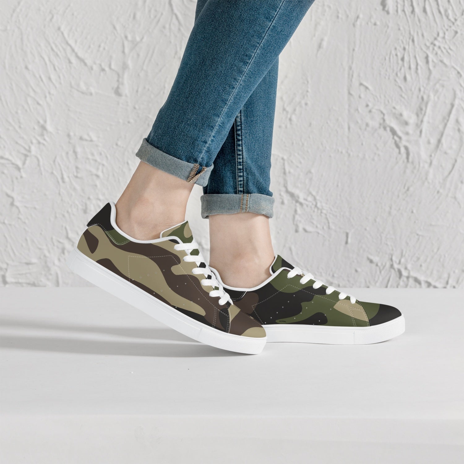 Camo Sneakers | Classic Low-Top Leather | Classic Green