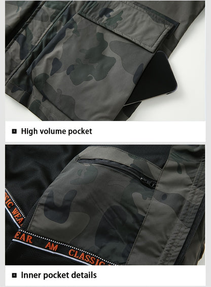 Men's Camo Jacket | Outdoor Stylish with Removable Hood