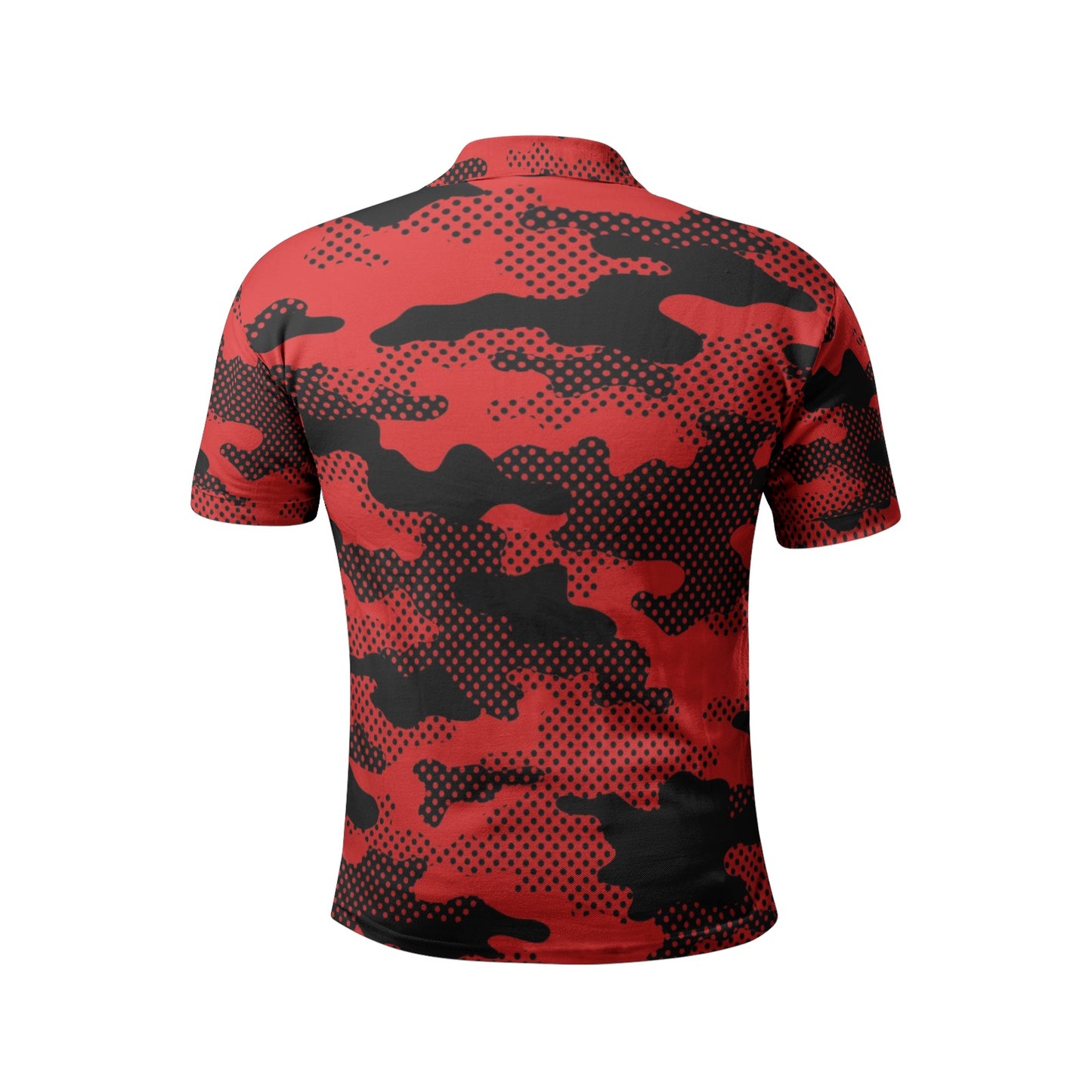 Red Camo Golf Shirt | Pixel Camouflage