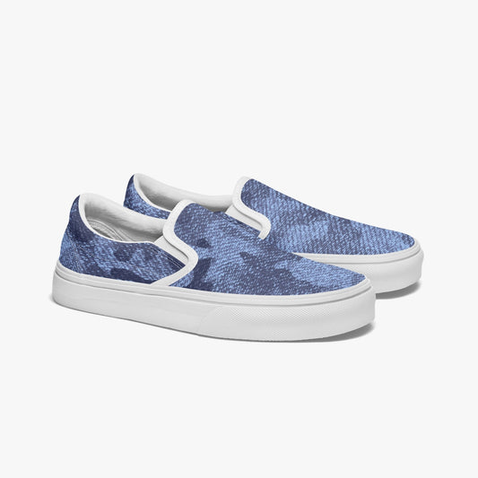 Camo Slip-On Shoes | Denim Blue Camouflage