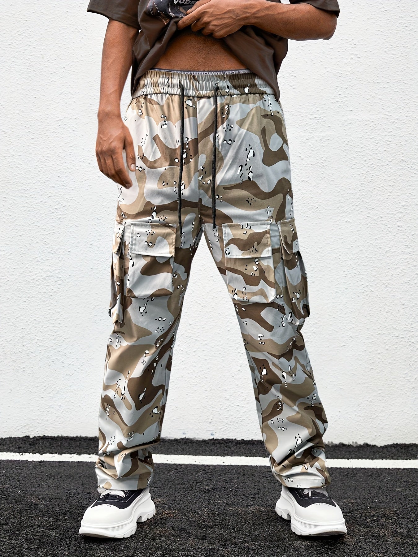 Retro Camo Overalls: Multi-Pocket, Loose Fit for Men & Women