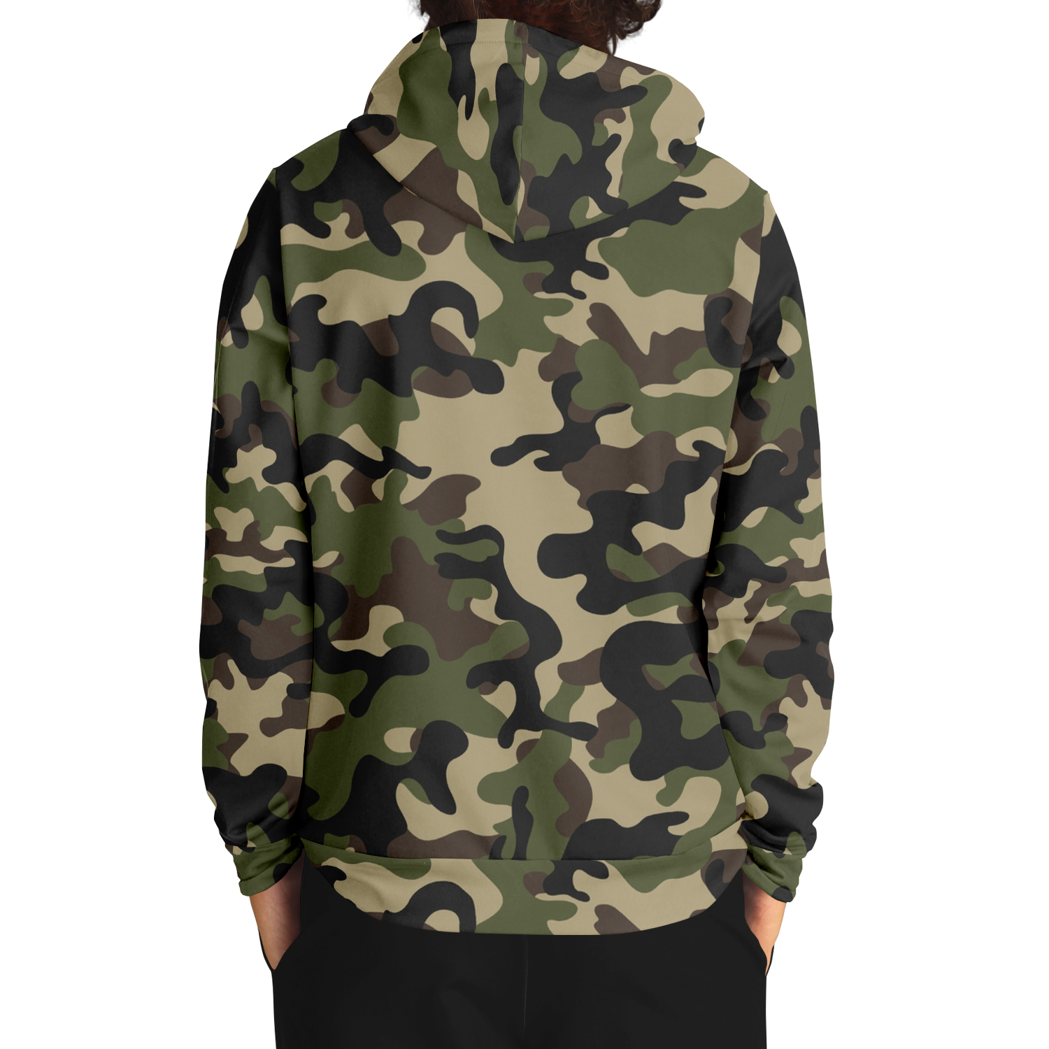 Army Brown Hoodie | Mixed Khaki and Jungle Green Camo