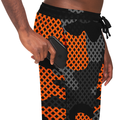 Camo Sweatpants | Unisex | Black & Orange Pixel Pattern