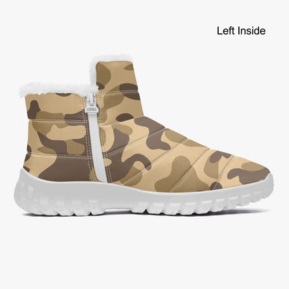 Camo Boots | Cotton-pad Fur Zipper Up | Khaki