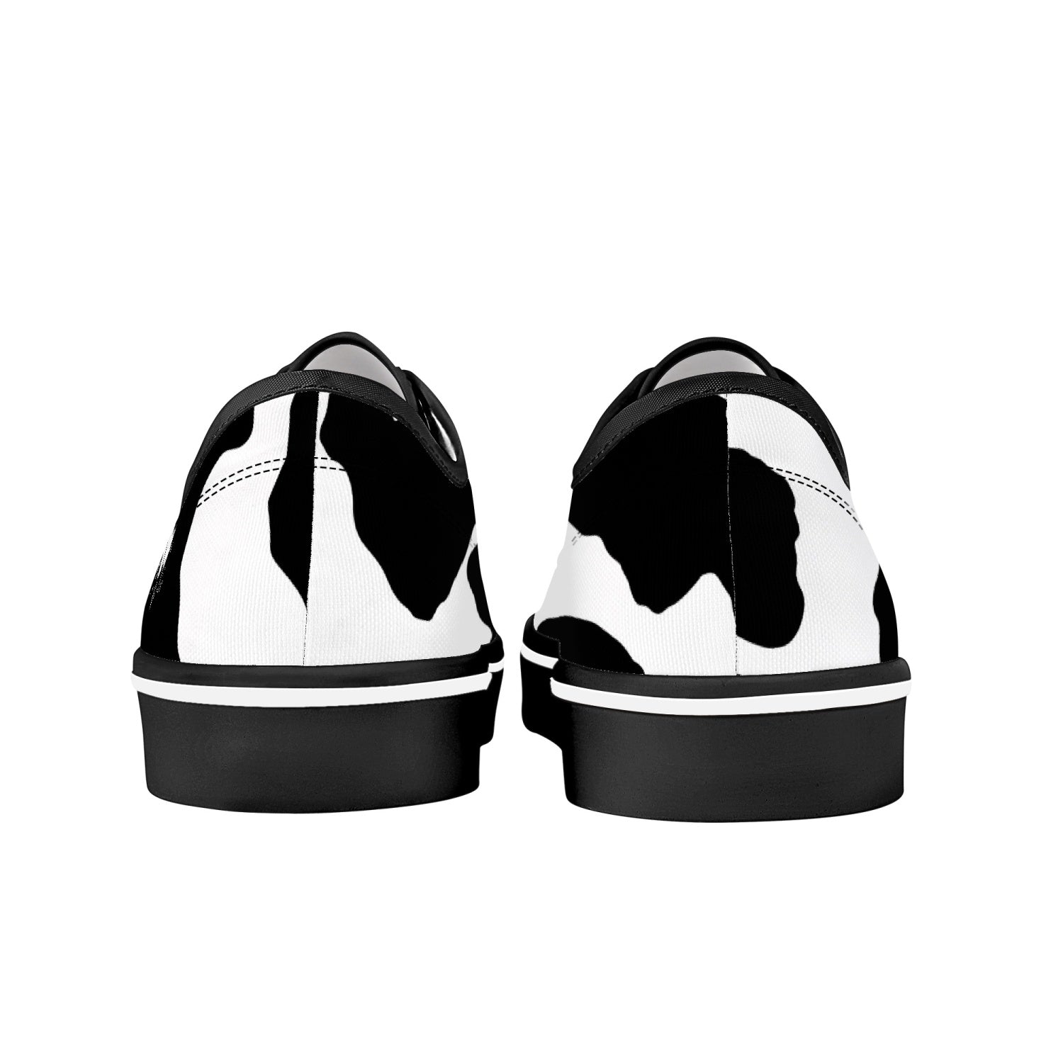 Camo Skate Shoes | Black & White Cow Print