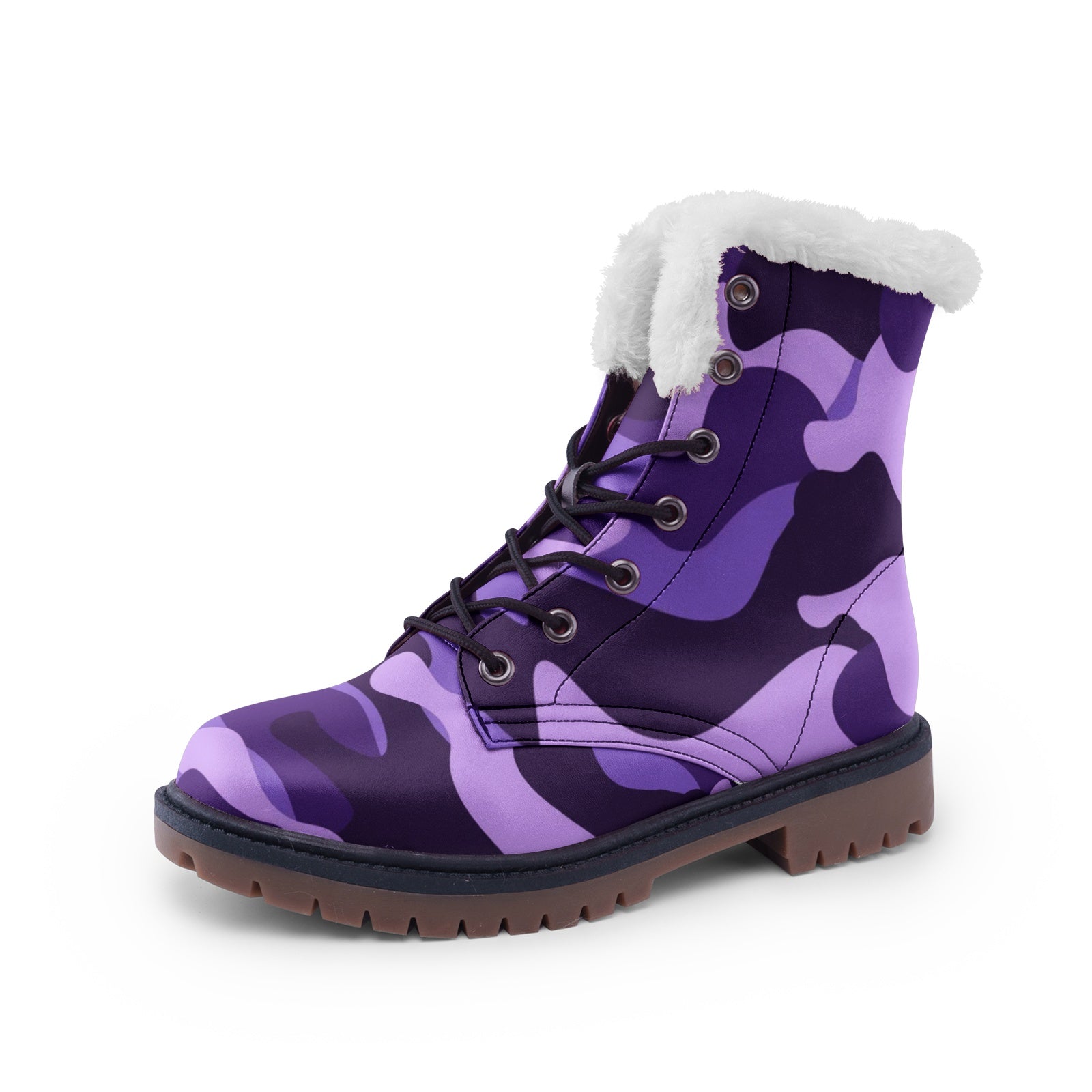 Snow Camo Boots | Purple, Blue, and Mauve Camouflage