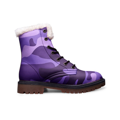 Snow Camo Boots | Purple, Blue, and Mauve Camouflage