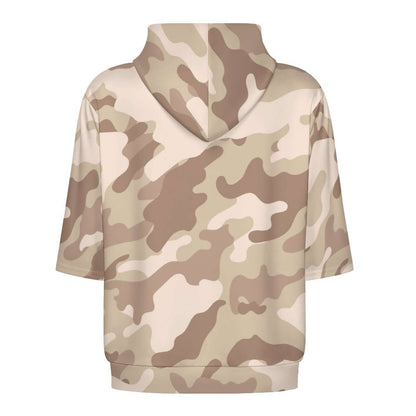 Short Sleeve Hoodie | Desert Brown Camouflage