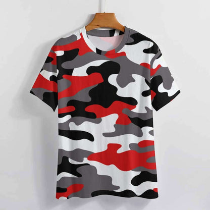 Camo Shirt | Red, Black & White Camouflage T