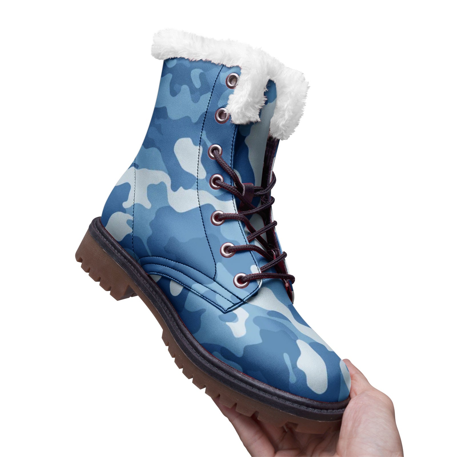 Snow Camo Boots | Military Blue Camouflage