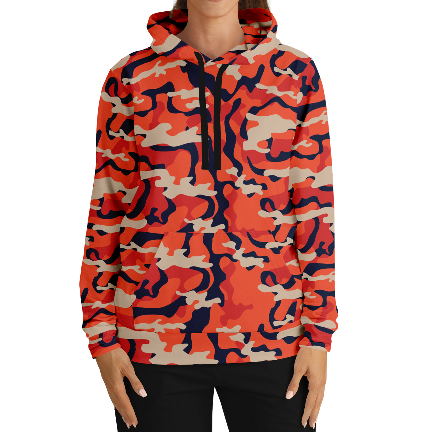 Camo Hoodie | Carmine Pink, Blue and Tan Camouflage