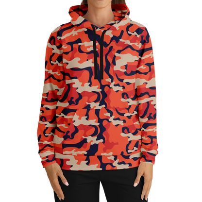 Camo Hoodie | Carmine Pink, Blue and Tan Camouflage